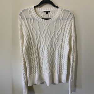 Brooks Brothers White Cableknit Sweater
